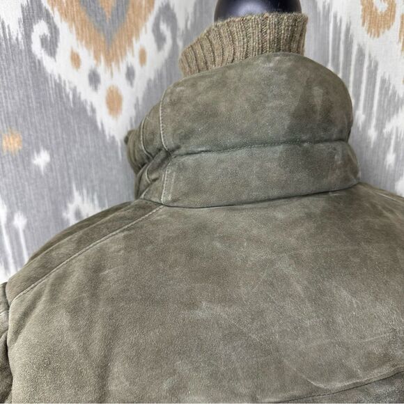 RLX by Ralph Lauren 2000s Olive Goat Suede Down Puffer Jacket - Picture 15 of 17